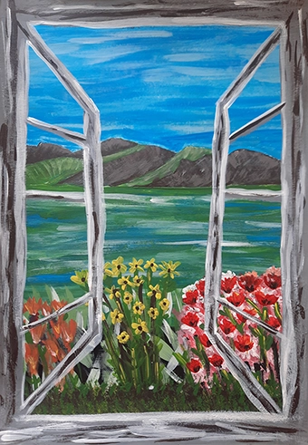 Flowers through the window